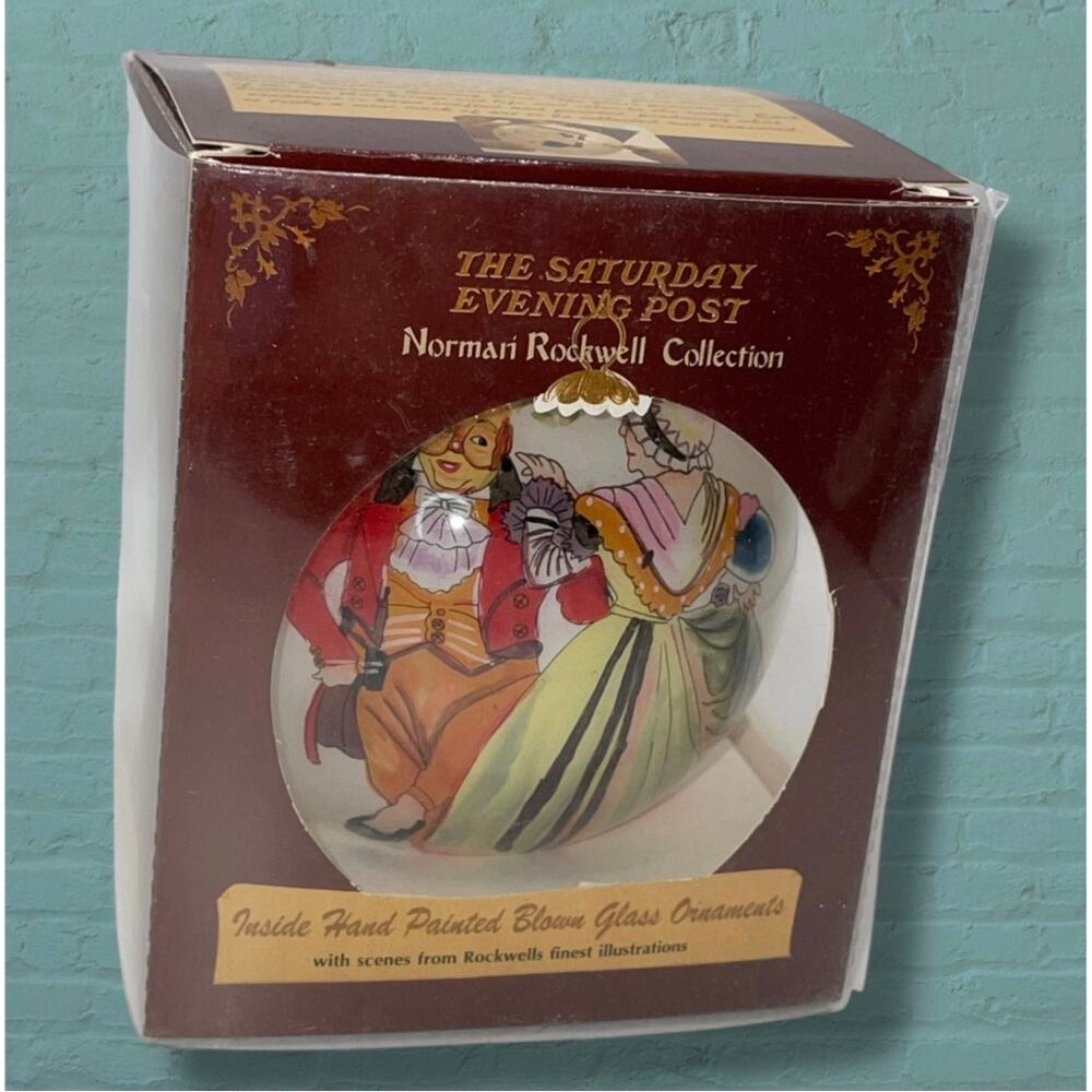 Norman Rockwell Saturday Evening Post Lubeck Glass Ornament Hand Painted Xmas